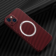 Load image into Gallery viewer, Carbon Fiber Texture MagSafe Magnetic Phone Case, For iPhone 14, For iPhone 14 Plus, For iPhone 14 Pro, For iPhone 14 Pro Max