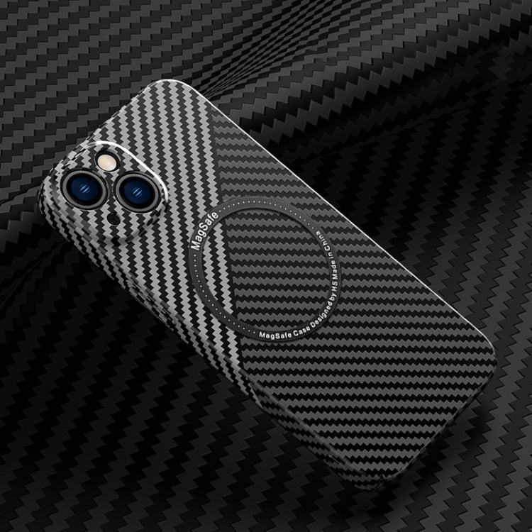 Carbon Fiber Texture MagSafe Magnetic Phone Case, For iPhone 14, For iPhone 14 Plus, For iPhone 14 Pro, For iPhone 14 Pro Max