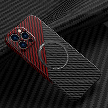 Load image into Gallery viewer, Carbon Fiber Texture MagSafe Magnetic Phone Case, For iPhone 14, For iPhone 14 Plus, For iPhone 14 Pro, For iPhone 14 Pro Max
