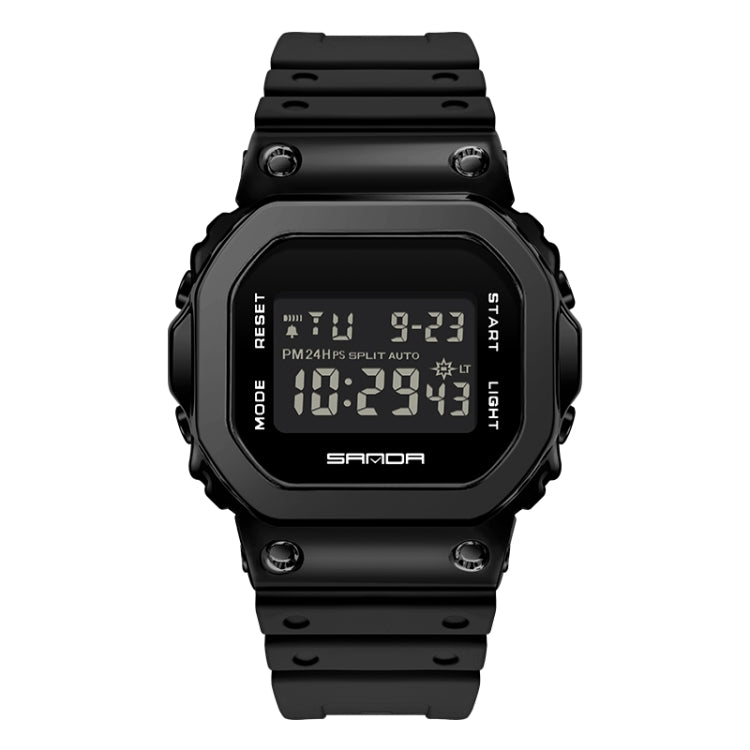 SANDA 2126 Tempered Mirror Luminous Waterproof Dual Display Electronic Watch