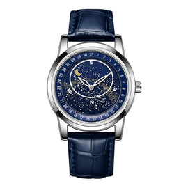 Sanda 7001 Leather Strap Luminous Waterproof Mechanical Watch