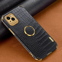 Load image into Gallery viewer, 6D Electroplating Crocodile Texture Phone Case With Holder, For iPhone 14, For iPhone 14 Max, For iPhone 14 Pro Max, For iPhone 14 Pro