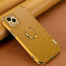 Load image into Gallery viewer, 6D Electroplating Crocodile Texture Phone Case With Holder, For iPhone 14, For iPhone 14 Max, For iPhone 14 Pro Max, For iPhone 14 Pro