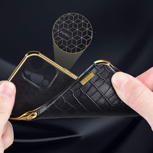 Load image into Gallery viewer, 6D Electroplating Crocodile Texture Phone Case With Holder, For iPhone 14, For iPhone 14 Max, For iPhone 14 Pro Max, For iPhone 14 Pro