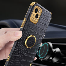 Load image into Gallery viewer, 6D Electroplating Crocodile Texture Phone Case With Holder, For iPhone 14, For iPhone 14 Max, For iPhone 14 Pro Max, For iPhone 14 Pro