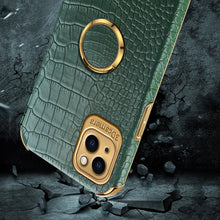 Load image into Gallery viewer, 6D Electroplating Crocodile Texture Phone Case With Holder, For iPhone 14, For iPhone 14 Max, For iPhone 14 Pro Max, For iPhone 14 Pro