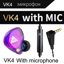Load image into Gallery viewer, QKZ VK4 In-Ear Subwoofer HiFi Wire-controlled Earphone with Mic