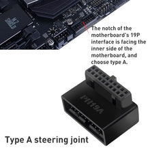 Load image into Gallery viewer, 10 PCS 3.0 19P 20P 90 Degree Motherboard Male To Female Extension Adapter, Model:, PH19A, PH19B