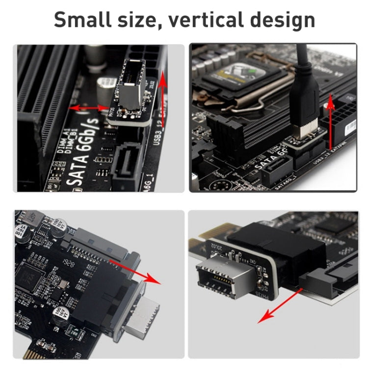 10 PCS 73S Mainboard USB 3.0 19P/20P to Type-E90 Degree Adapter, 10pcs