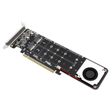 Load image into Gallery viewer, PCIe X16 to M.2 M-key NVMEx4 SSD RAID Converter Card, PCIe X16 to M.2