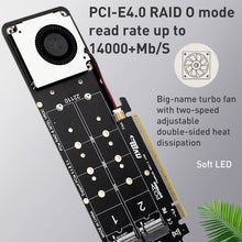 Load image into Gallery viewer, PCIe X16 to M.2 M-key NVMEx4 SSD RAID Converter Card, PCIe X16 to M.2