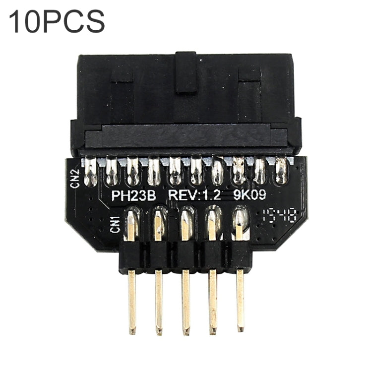 10 PCS Motherboard USB 2.0 9Pin to USB 3.0 19Pin Plug-in Connector Adapter, PH23A, PH23B