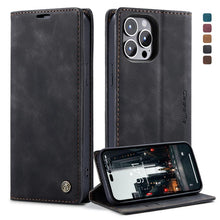 Load image into Gallery viewer, CaseMe-013 Multifunctional Retro Frosted Leather Phone Case, For iPhone 14, For iPhone 14 Plus, For iPhone 14 Pro, For iPhone 14 Pro Max