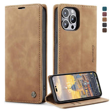 Load image into Gallery viewer, CaseMe-013 Multifunctional Retro Frosted Leather Phone Case, For iPhone 14, For iPhone 14 Plus, For iPhone 14 Pro, For iPhone 14 Pro Max
