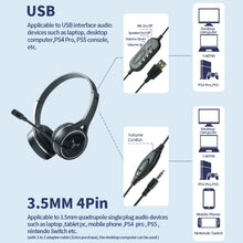 Load image into Gallery viewer, SOYTO SY-G30C Long Microphone Wired Noise Cancelling Ergonomic Gaming Headset, 3.5mm, USB