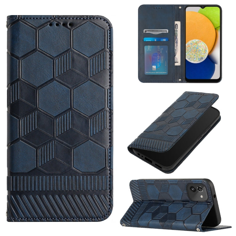 Football Texture Magnetic Leather Flip Phone Case, For Samsung Galaxy A03 164mm, For Samsung Galaxy A03s 164mm India, For Samsung Galaxy A03s 165.8mm US Version, For Samsung Galaxy A03s 166.5mm EU Version, For Samsung Galaxy A12 5G / M12 / F12         ...