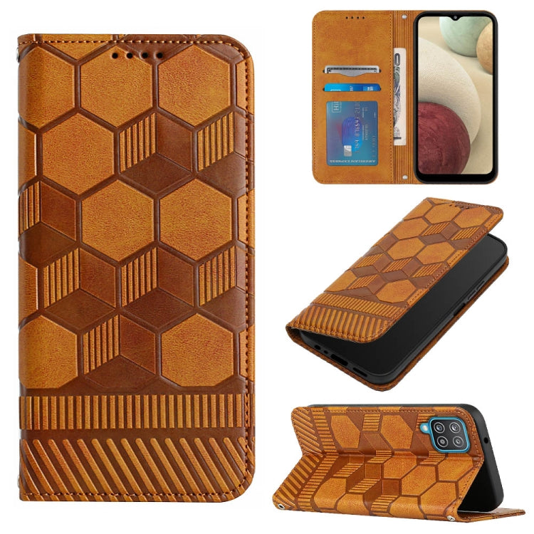 Football Texture Magnetic Leather Flip Phone Case, For Samsung Galaxy A03 164mm, For Samsung Galaxy A03s 164mm India, For Samsung Galaxy A03s 165.8mm US Version, For Samsung Galaxy A03s 166.5mm EU Version, For Samsung Galaxy A12 5G / M12 / F12         ...