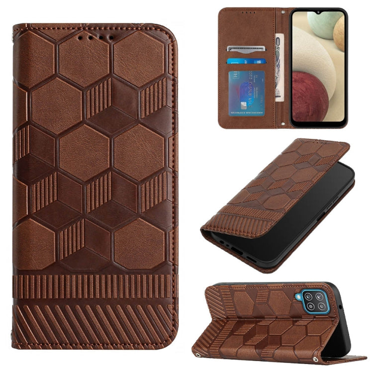 Football Texture Magnetic Leather Flip Phone Case, For Samsung Galaxy A03 164mm, For Samsung Galaxy A03s 164mm India, For Samsung Galaxy A03s 165.8mm US Version, For Samsung Galaxy A03s 166.5mm EU Version, For Samsung Galaxy A12 5G / M12 / F12         ...