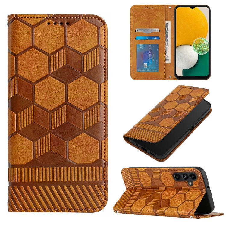 Football Texture Magnetic Leather Flip Phone Case, For Samsung Galaxy A03 164mm, For Samsung Galaxy A03s 164mm India, For Samsung Galaxy A03s 165.8mm US Version, For Samsung Galaxy A03s 166.5mm EU Version, For Samsung Galaxy A12 5G / M12 / F12         ...