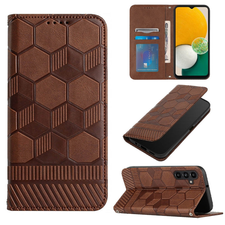 Football Texture Magnetic Leather Flip Phone Case, For Samsung Galaxy A03 164mm, For Samsung Galaxy A03s 164mm India, For Samsung Galaxy A03s 165.8mm US Version, For Samsung Galaxy A03s 166.5mm EU Version, For Samsung Galaxy A12 5G / M12 / F12         ...