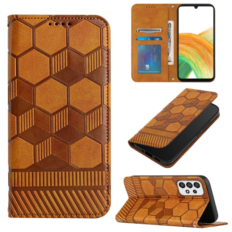 Football Texture Magnetic Leather Flip Phone Case, For Samsung Galaxy A03 164mm, For Samsung Galaxy A03s 164mm India, For Samsung Galaxy A03s 165.8mm US Version, For Samsung Galaxy A03s 166.5mm EU Version, For Samsung Galaxy A12 5G / M12 / F12         ...