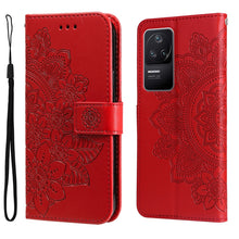 Load image into Gallery viewer, 7-petal Flowers Embossing Leather Case, For Xiaomi Redmi K40S / Poco F4, For Xiaomi Redmi Note 11T Pro/Poco X4 GT