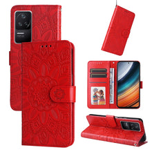 Load image into Gallery viewer, Embossed Sunflower Leather Phone Case, For Xiaomi Redmi K40S / Poco F4, For Xiaomi Redmi Note 11T Pro/Poco X4 GT, For Infinix Hot 12, For Infinix Hot 12 Play, For Infinix Smart 6