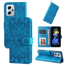 Load image into Gallery viewer, Embossed Sunflower Leather Phone Case, For Xiaomi Redmi K40S / Poco F4, For Xiaomi Redmi Note 11T Pro/Poco X4 GT, For Infinix Hot 12, For Infinix Hot 12 Play, For Infinix Smart 6