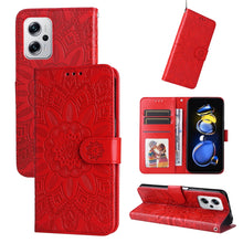 Load image into Gallery viewer, Embossed Sunflower Leather Phone Case, For Xiaomi Redmi K40S / Poco F4, For Xiaomi Redmi Note 11T Pro/Poco X4 GT, For Infinix Hot 12, For Infinix Hot 12 Play, For Infinix Smart 6