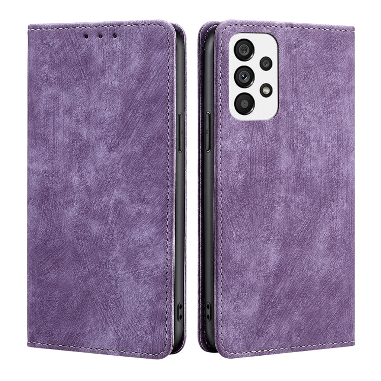 RFID Anti-theft Brush Magnetic Leather Phone Case, For Samsung Galaxy A03S US 165.85mm, For Samsung Galaxy A73 5G, For Samsung Galaxy M53 5G, For Samsung Galaxy S21 5G, For Samsung Galaxy S21 FE 5G, For Samsung Galaxy S21+ 5G, For Samsung Galaxy S22 5G...