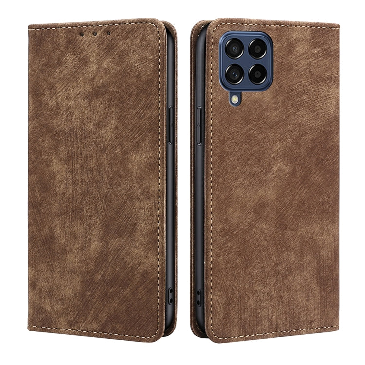 RFID Anti-theft Brush Magnetic Leather Phone Case, For Samsung Galaxy A03S US 165.85mm, For Samsung Galaxy A73 5G, For Samsung Galaxy M53 5G, For Samsung Galaxy S21 5G, For Samsung Galaxy S21 FE 5G, For Samsung Galaxy S21+ 5G, For Samsung Galaxy S22 5G...