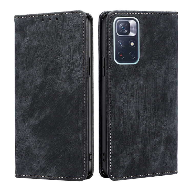 RFID Anti-theft Brush Magnetic Leather Phone Case, For Xiaomi Redmi K50/K50 Pro, For Xiaomi Redmi Note 11 5G/Poco M4 Pro 5G, For Xiaomi Redmi Note 10 JE  Japan, For Xiaomi 12, For Xiaomi 12S Ultra, For Xiaomi Poco C40, For Xiaomi Poco M4 5G            ...