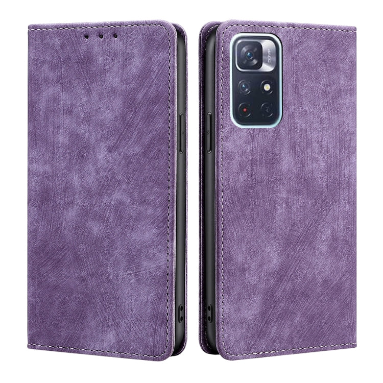 RFID Anti-theft Brush Magnetic Leather Phone Case, For Xiaomi Redmi K50/K50 Pro, For Xiaomi Redmi Note 11 5G/Poco M4 Pro 5G, For Xiaomi Redmi Note 10 JE  Japan, For Xiaomi 12, For Xiaomi 12S Ultra, For Xiaomi Poco C40, For Xiaomi Poco M4 5G            ...
