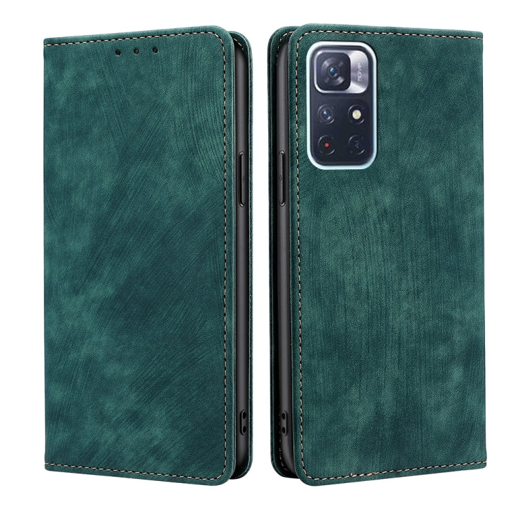 RFID Anti-theft Brush Magnetic Leather Phone Case, For Xiaomi Redmi K50/K50 Pro, For Xiaomi Redmi Note 11 5G/Poco M4 Pro 5G, For Xiaomi Redmi Note 10 JE  Japan, For Xiaomi 12, For Xiaomi 12S Ultra, For Xiaomi Poco C40, For Xiaomi Poco M4 5G            ...