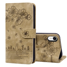 Load image into Gallery viewer, Cartoon Sakura Cat Embossed Leather Case, For iPhone XR, For iPhone XS Max, For iPhone SE 2022 / SE 2020 / 7 / 8, For iPhone 7 Plus / 8 Plus