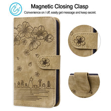 Load image into Gallery viewer, Cartoon Sakura Cat Embossed Leather Case, For iPhone XR, For iPhone XS Max, For iPhone SE 2022 / SE 2020 / 7 / 8, For iPhone 7 Plus / 8 Plus