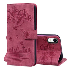Load image into Gallery viewer, Cartoon Sakura Cat Embossed Leather Case, For iPhone XR, For iPhone XS Max, For iPhone SE 2022 / SE 2020 / 7 / 8, For iPhone 7 Plus / 8 Plus