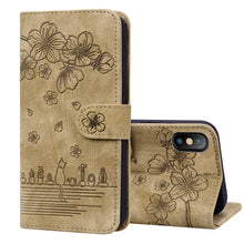 Load image into Gallery viewer, Cartoon Sakura Cat Embossed Leather Case, For iPhone XR, For iPhone XS Max, For iPhone SE 2022 / SE 2020 / 7 / 8, For iPhone 7 Plus / 8 Plus