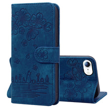 Load image into Gallery viewer, Cartoon Sakura Cat Embossed Leather Case, For iPhone XR, For iPhone XS Max, For iPhone SE 2022 / SE 2020 / 7 / 8, For iPhone 7 Plus / 8 Plus