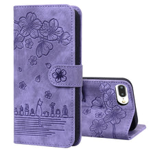 Load image into Gallery viewer, Cartoon Sakura Cat Embossed Leather Case, For iPhone XR, For iPhone XS Max, For iPhone SE 2022 / SE 2020 / 7 / 8, For iPhone 7 Plus / 8 Plus