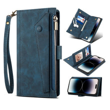 Load image into Gallery viewer, Retro Frosted RFID Flip Leather Phone Case, For iPhone 14, For iPhone 14 Plus, For iPhone 14 Pro, For iPhone 14 Pro Max