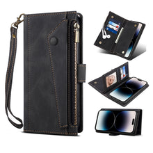 Load image into Gallery viewer, Retro Frosted RFID Flip Leather Phone Case, For iPhone 14, For iPhone 14 Plus, For iPhone 14 Pro, For iPhone 14 Pro Max
