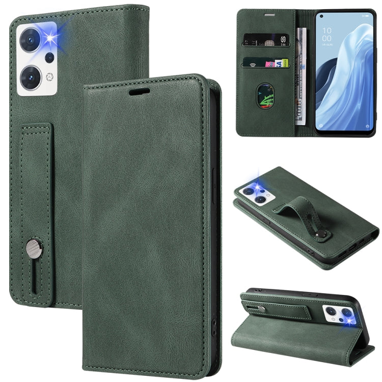 Wristband Magnetic Leather Phone Case, For OPPO Reno7 A, For Samsung Galaxy A33, For Samsung Galaxy S21 5G, For Samsung Galaxy S21 FE 5G, For Samsung Galaxy S21+ 5G, For Samsung Galaxy S21 Ultra 5G, For Samsung Galaxy S22 5G, For Samsung Galaxy S22+ 5G
