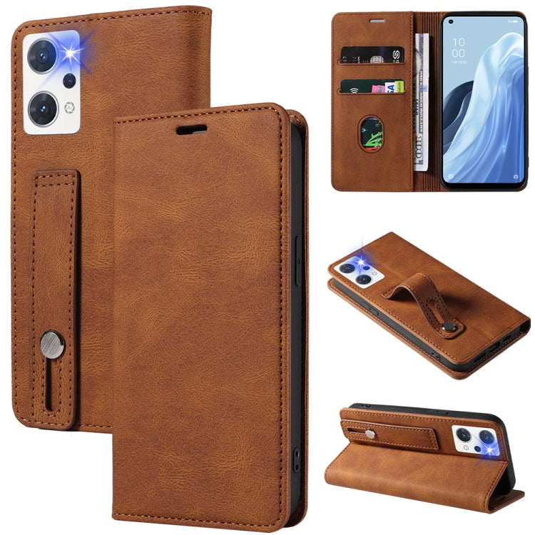 Wristband Magnetic Leather Phone Case, For OPPO Reno7 A, For Samsung Galaxy A33, For Samsung Galaxy S21 5G, For Samsung Galaxy S21 FE 5G, For Samsung Galaxy S21+ 5G, For Samsung Galaxy S21 Ultra 5G, For Samsung Galaxy S22 5G, For Samsung Galaxy S22+ 5G