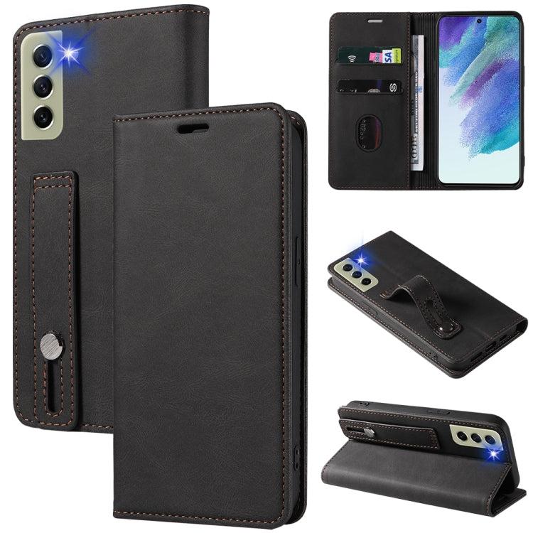 Wristband Magnetic Leather Phone Case, For OPPO Reno7 A, For Samsung Galaxy A33, For Samsung Galaxy S21 5G, For Samsung Galaxy S21 FE 5G, For Samsung Galaxy S21+ 5G, For Samsung Galaxy S21 Ultra 5G, For Samsung Galaxy S22 5G, For Samsung Galaxy S22+ 5G