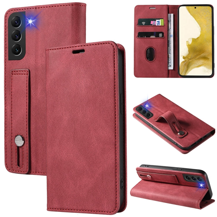 Wristband Magnetic Leather Phone Case, For OPPO Reno7 A, For Samsung Galaxy A33, For Samsung Galaxy S21 5G, For Samsung Galaxy S21 FE 5G, For Samsung Galaxy S21+ 5G, For Samsung Galaxy S21 Ultra 5G, For Samsung Galaxy S22 5G, For Samsung Galaxy S22+ 5G