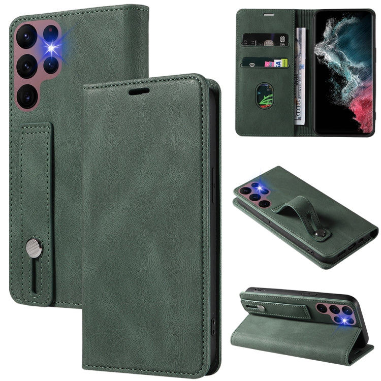 Wristband Magnetic Leather Phone Case, For OPPO Reno7 A, For Samsung Galaxy A33, For Samsung Galaxy S21 5G, For Samsung Galaxy S21 FE 5G, For Samsung Galaxy S21+ 5G, For Samsung Galaxy S21 Ultra 5G, For Samsung Galaxy S22 5G, For Samsung Galaxy S22+ 5G