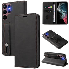 Load image into Gallery viewer, Wristband Magnetic Leather Phone Case, For Samsung Galaxy S22 Ultra 5G, For Sony Xperia 10 IV