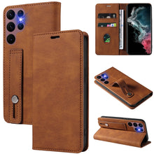 Load image into Gallery viewer, Wristband Magnetic Leather Phone Case, For Samsung Galaxy S22 Ultra 5G, For Sony Xperia 10 IV
