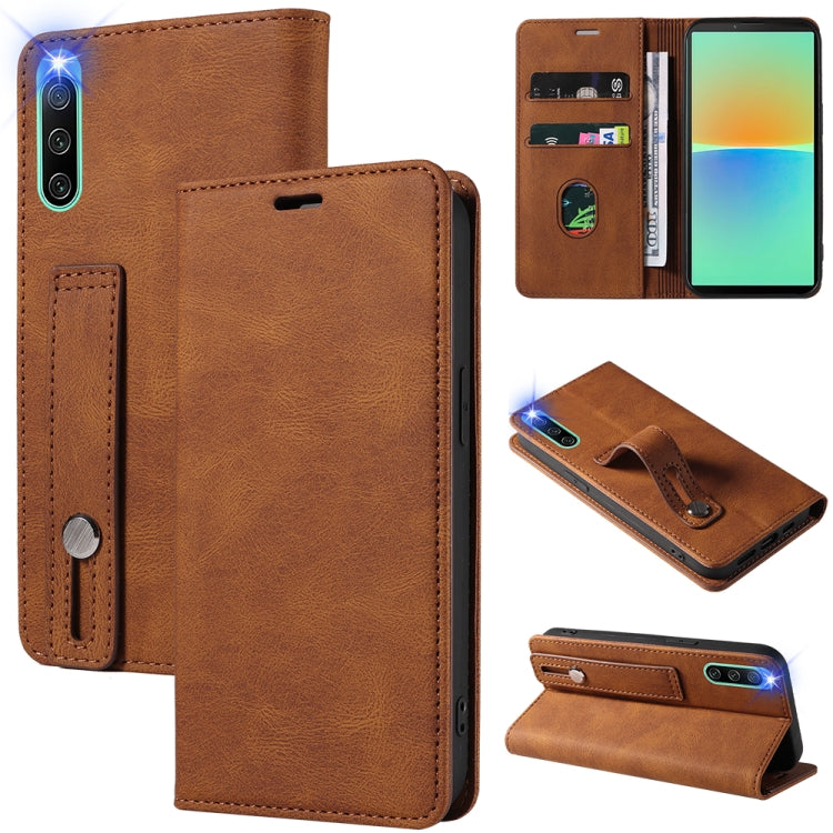 Wristband Magnetic Leather Phone Case, For Samsung Galaxy S22 Ultra 5G, For Sony Xperia 10 IV